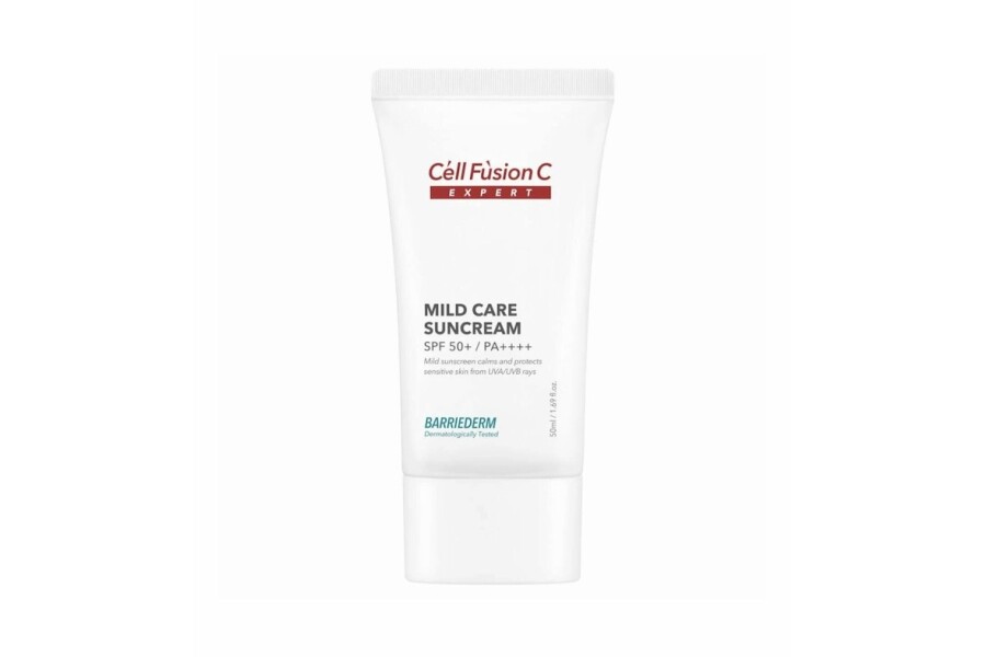 Крем Cell Fusion C Mild Care Sunscream SPF50+ PA++++ в белом тюбике