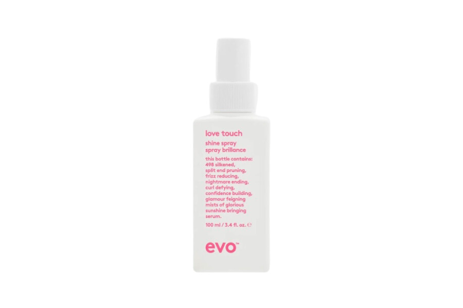 Спрей-блеск для волос Evo Love Touch Shine Spray в белом флаконе