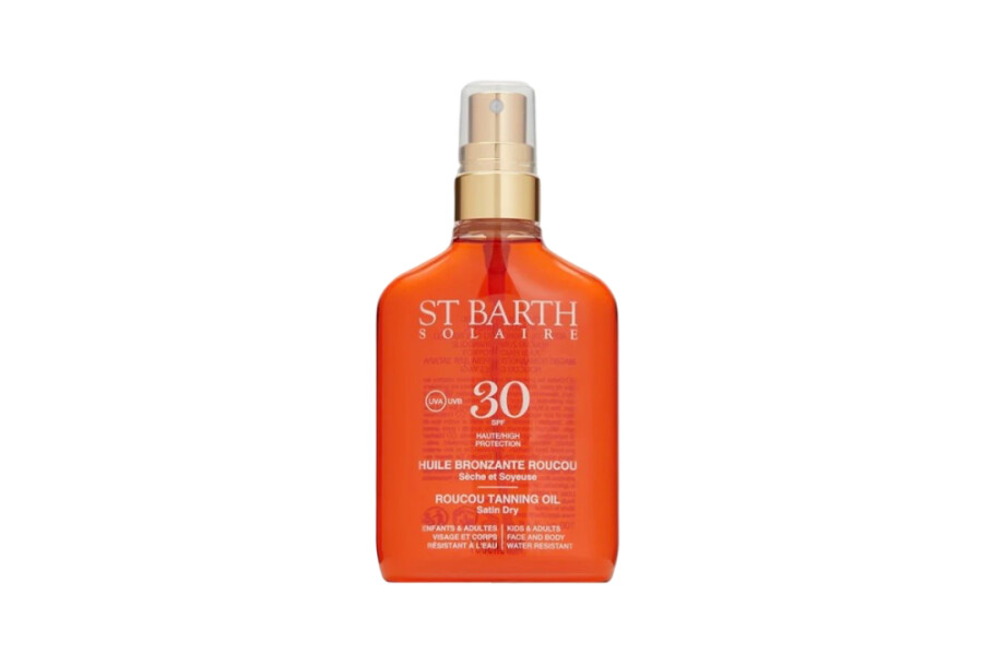 Сухое масло для загара Ligne St. Barth SPF30 в оранжевом флаконе-спрее